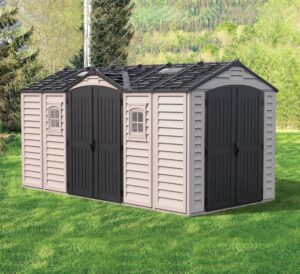 Gartengerätehaus Duramax APEX PRO 12 m² mit Bodenrahmen – grau