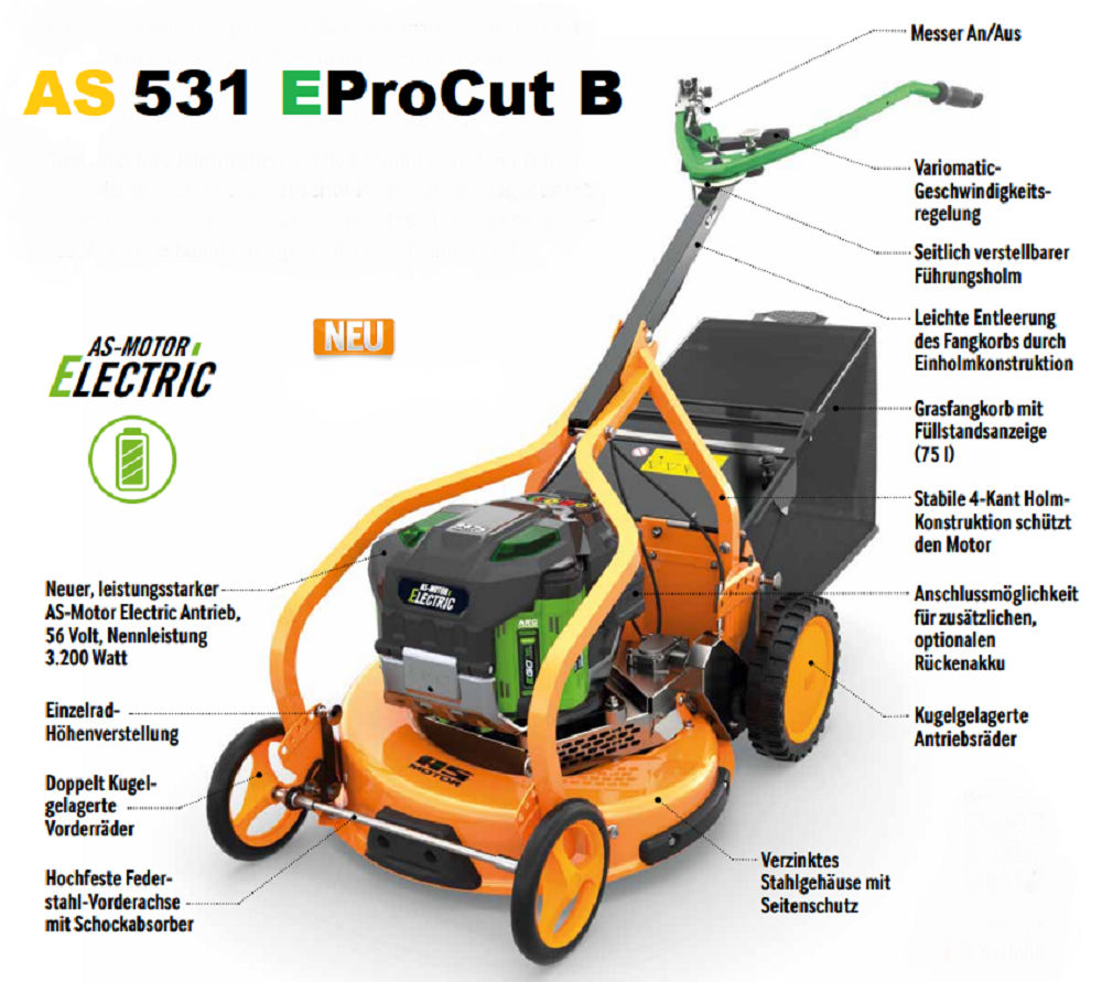 AS-Motor AS 531 E-ProCut B Akku-Rasenmäher