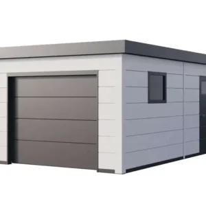 Telluria Metallgarage 3,6 x 6,3m anthrazit mit weiß 22,5m²